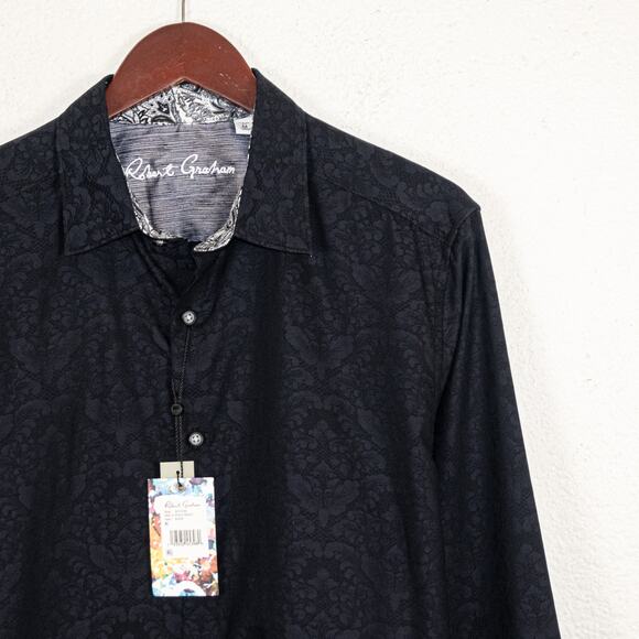Robert Graham Men's Medium Bayview Button Down Shirt Textured floral NWT - Picture 3 of 10